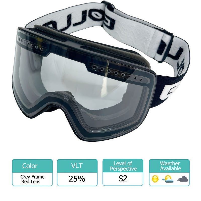 Adult Ski Goggles Mirrored Double Layer Lens TPU Frame for Snowboarding and Ice Skating