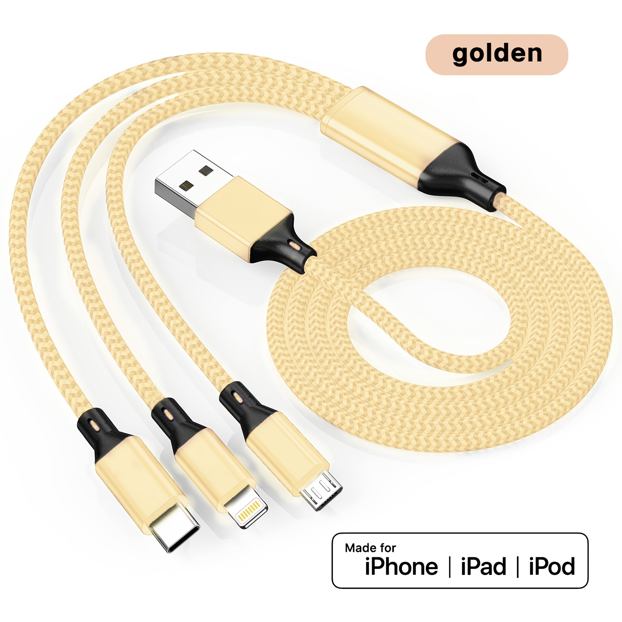 Fast Charging USB Cable for iPhone Samsung Type-C Micro USB Android Devices