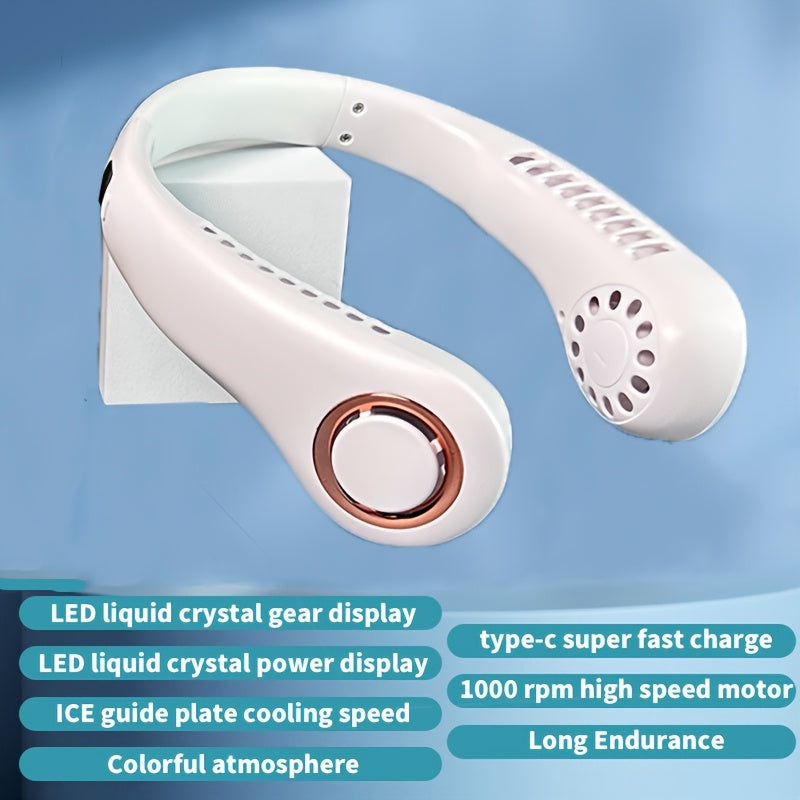 Portable Mini USB Fan with Adjustable Speed, Rechargeable, Wearable for Travel and Outdoor Use