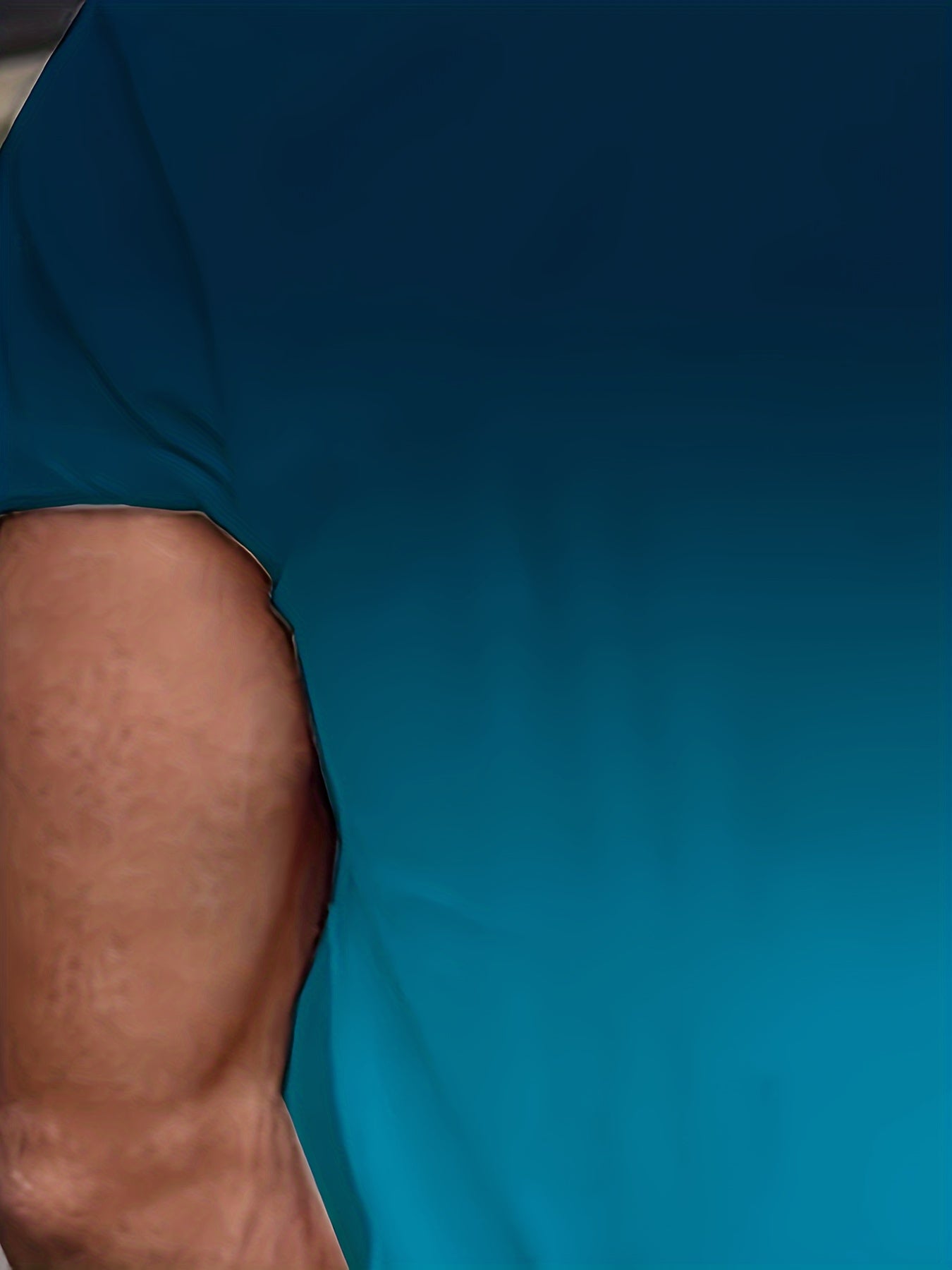 Erkaklar uchun "KING" gradient rangli grafik futbolka - yozgi ochiq havoda kiyish uchun ideal bo'lgan polyester qisqa yengli crew neck T-shirt.