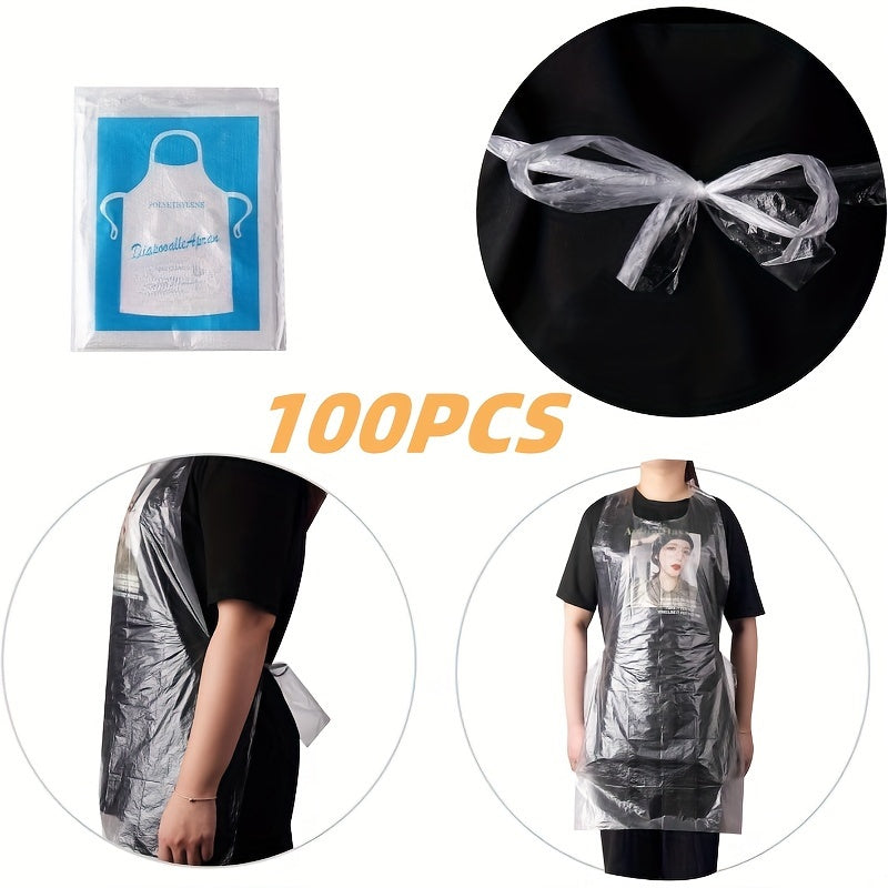 Disposable Clear Polyethylene Aprons Pack of 200 100 or 10 for Kitchen BBQ Food Contact