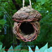 Handmade Grass Bird Nest Woven with Pine Needles for Small Birds and Pets Round Bird House