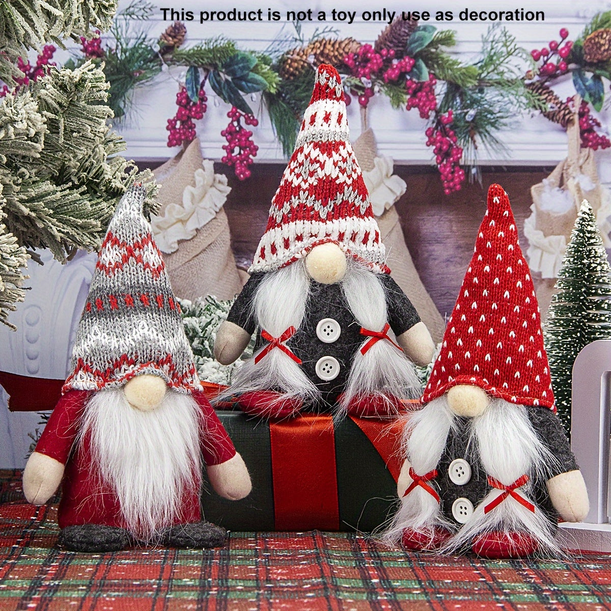 Faceless Nordic Christmas Gnome Ornament for Tree and Home Decoration
