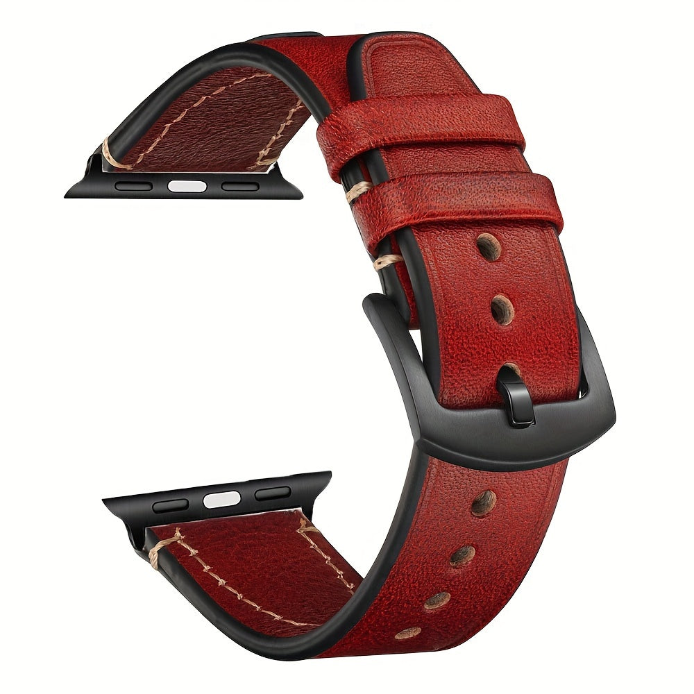 Vintage Oil Wax Leather Watch Band for Apple Watch SE Ultra Series 3 9 Men Women