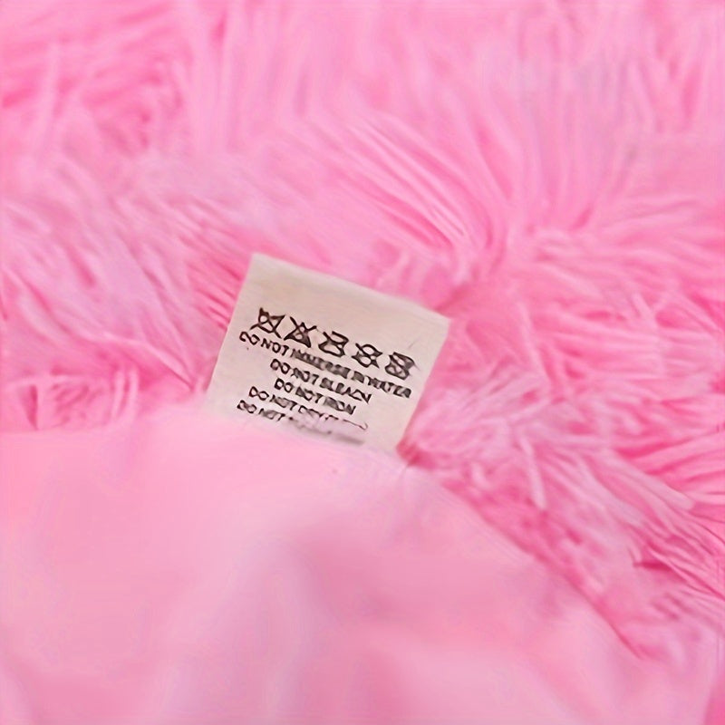 Manta de pelo sintético rosa, larga y peluda, coral de felpa, cubierta de invierno para sofá, manta de descanso