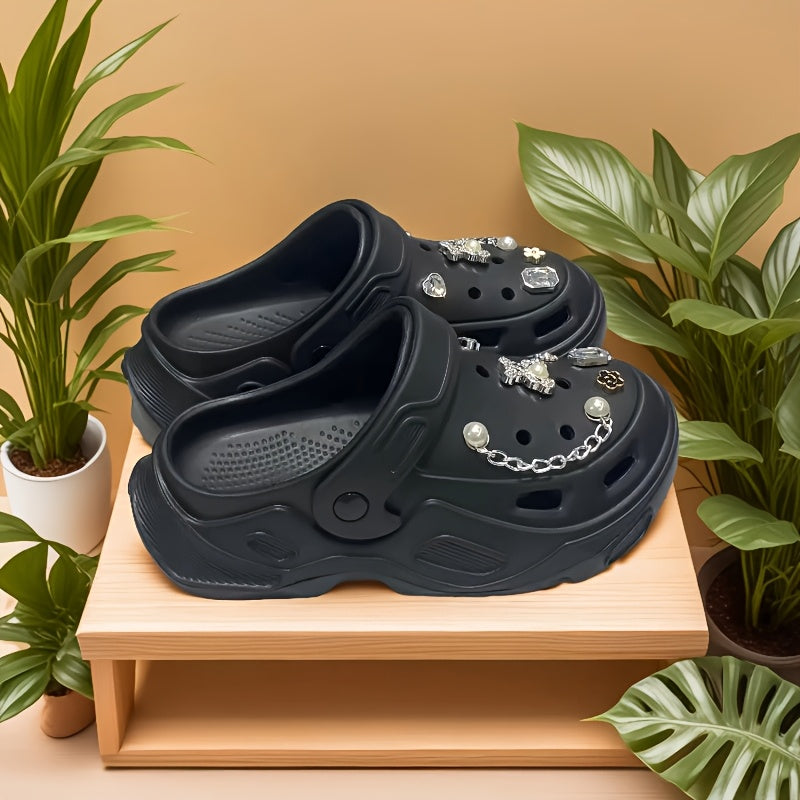 Women's EVA Hole Shoes with Thick Sole, Wear-Resistant, Comfortable