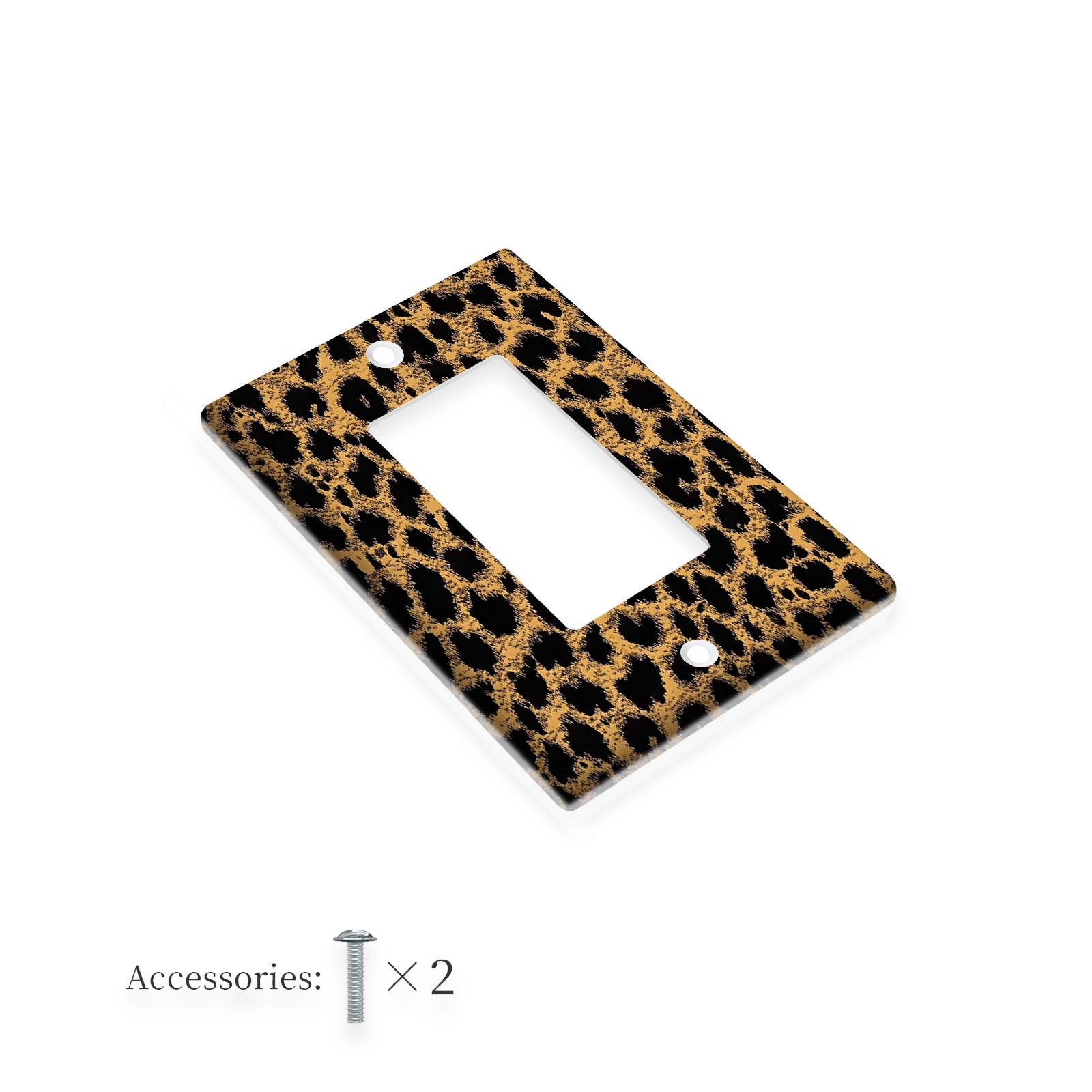 Leopard Print Thermoplastic Light Switch Cover for Indoor Outdoor Use