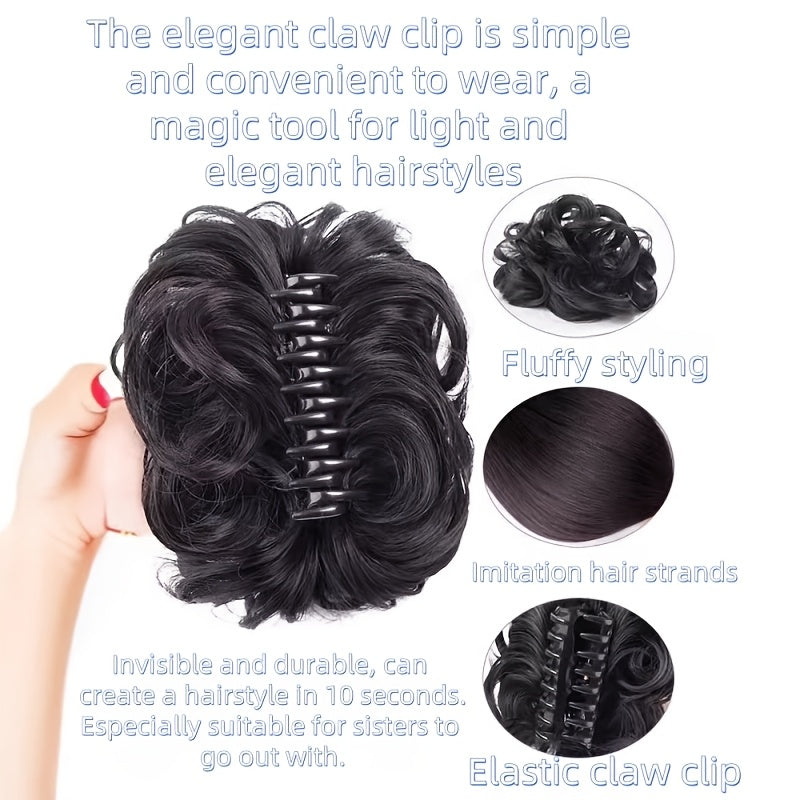 Women High Temperature Fiber Hair Bun Clip-In Ponytail Extension Natural Looking Stylish Updo
