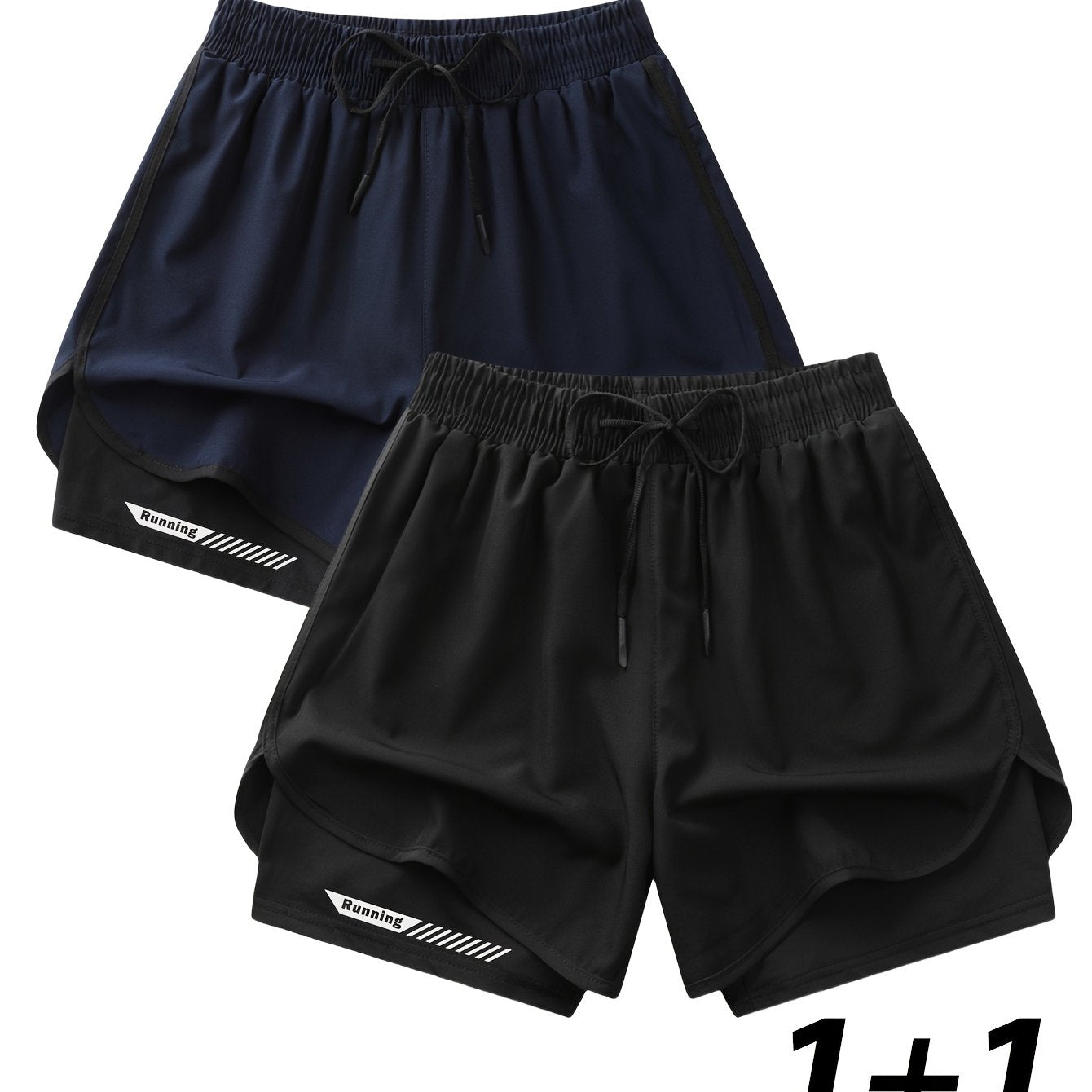 Erkaklar uchun tasodifiy shortlar, 2 ta to'plam, zamonaviy, nafas oladigan, engil, polyester/elastan aralashmasi, ozgina cho'ziluvchan, to'qilgan, 120g/㎡ va 170g/㎡, oddiy moslik.