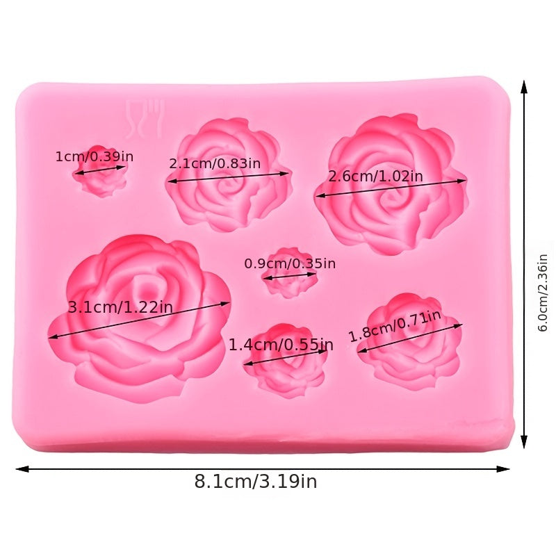 Silicone Rose Flower Mold for Wedding Cupcakes Cakes Chocolates Gummies