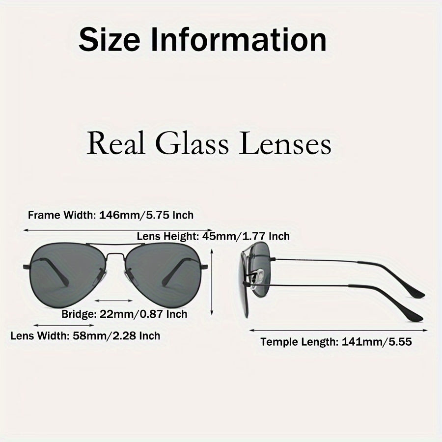 Unisex Fashion Glasses with Metal Frame and Glass Lenses