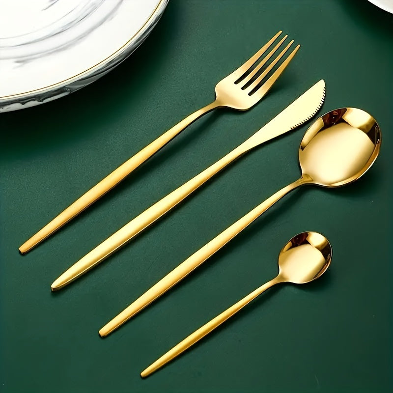 Set of 24 Stainless Steel Cutlery Pieces for Home Restaurant Hotel Party Wedding