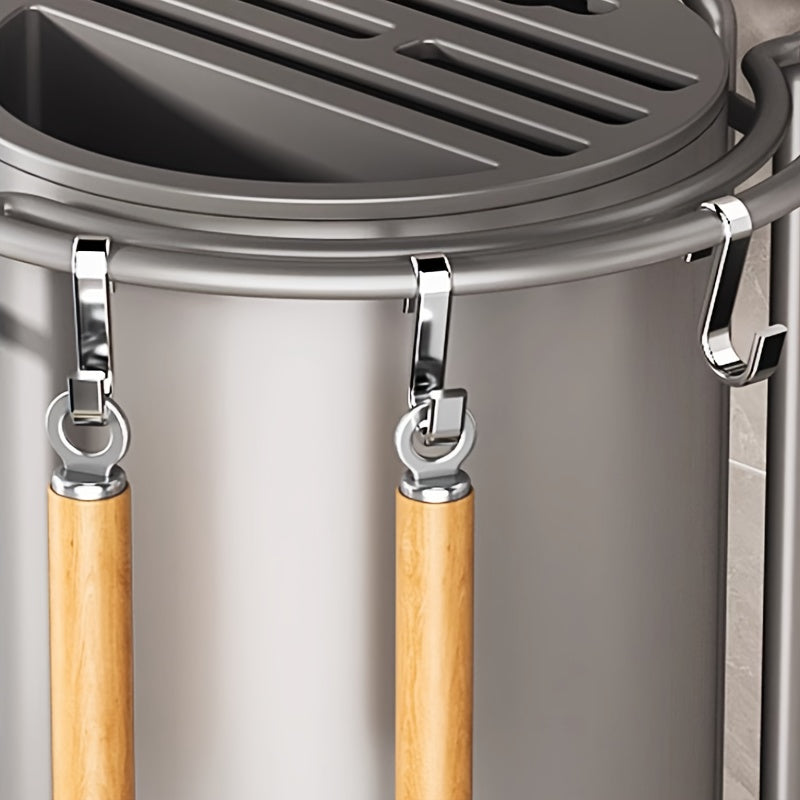 Kitchen Knife Block Set with Rotating Utensil Holder, Space-Saving Storage