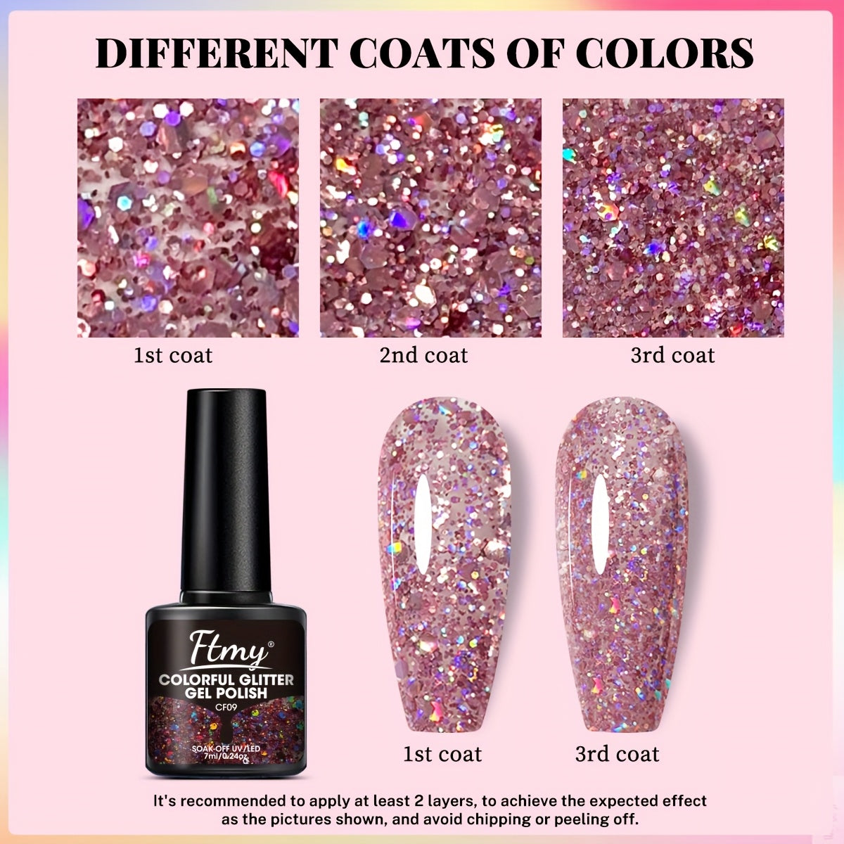 Women Gel Nail Polish Strong Bright Colors Long-Lasting