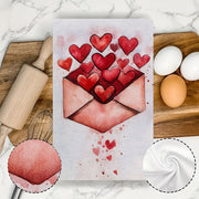 Романические кухонные полотенца ко Дню святого Валентина с дизайном сердце и конвертом, 40x60 см, впитывающие