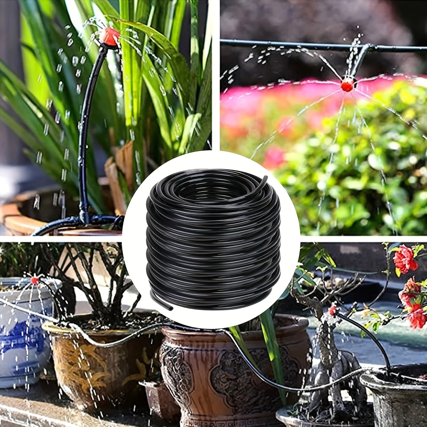 1/4 Inch PVC Drip Irrigation Tubing for Garden Watering Outdoor Patio
