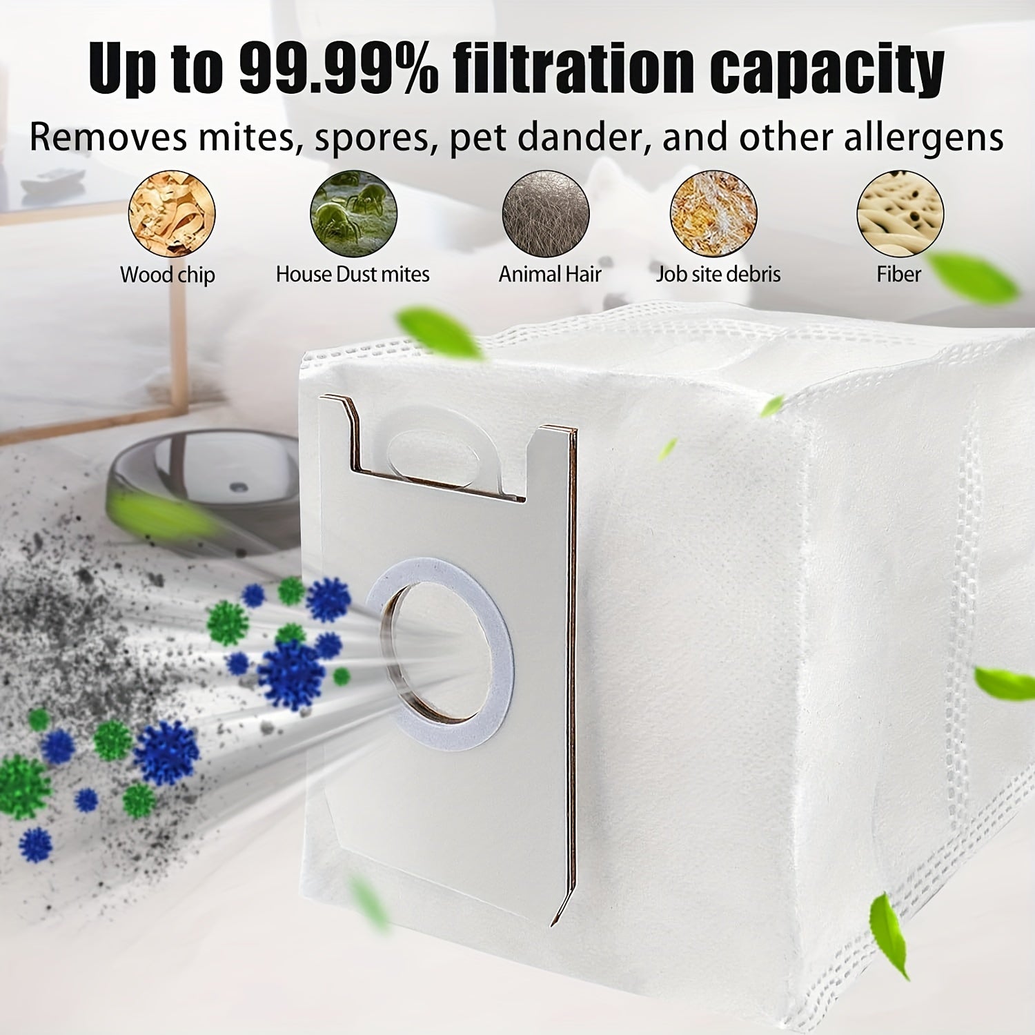 Set of 4 Replacement Dust Bags with HEPA Filter for Vacuum Cleaner Home Pet Hair