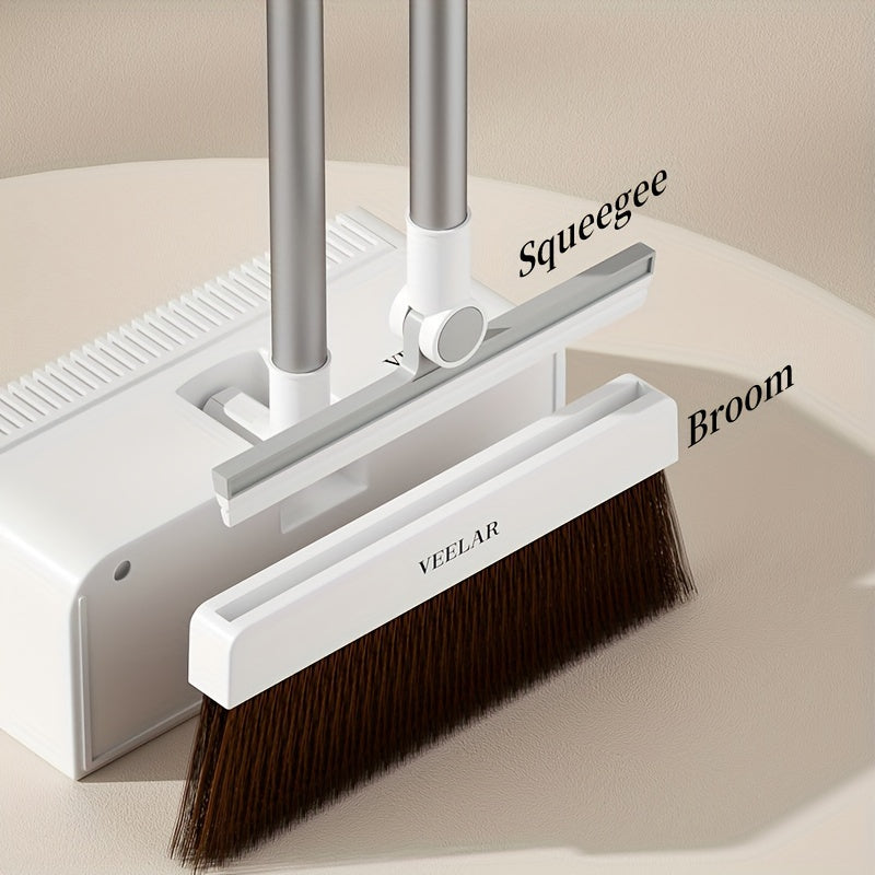 2-in-1 Magic Broom and Scraper Set for Floors, Showers, Glass, and Tiles