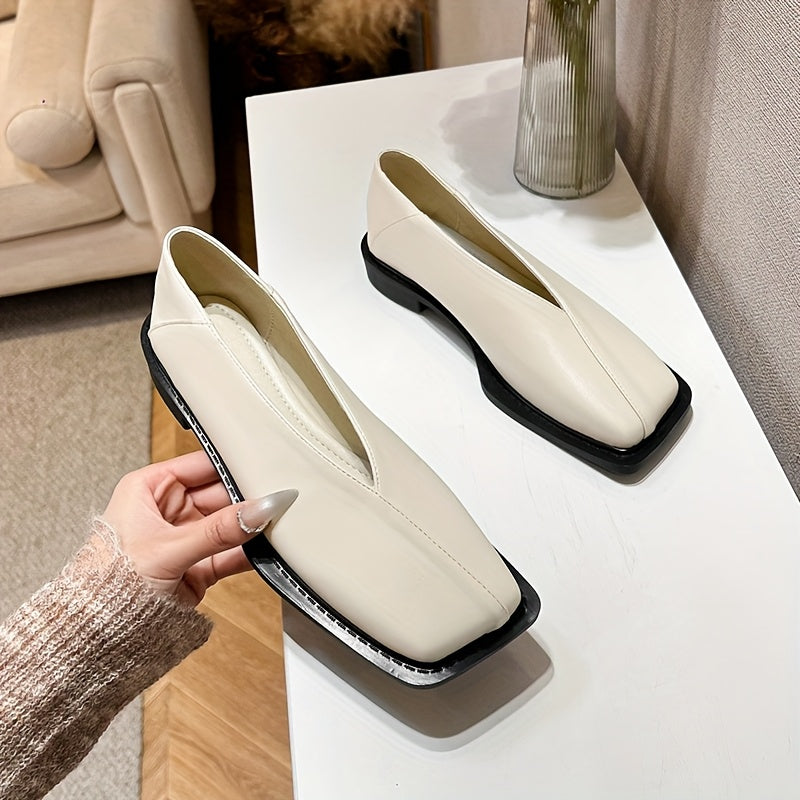 Women's Casual Slip-On Flats Synthetic Round Toe Lightweight TPR Sole