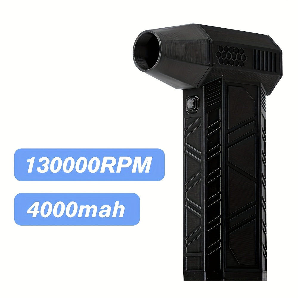 High-Speed Turbojet Blower Rechargeable USB Dust Remover Black for Car Electronics