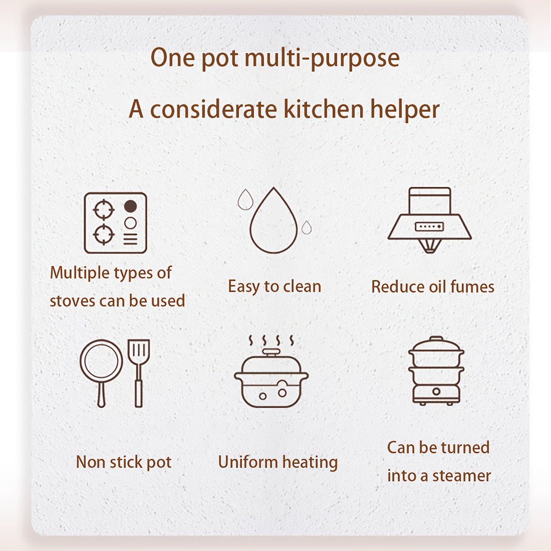 Cast Iron Soup Pot with Non-Stick Coating and Tempered Glass Lid 3 Quart