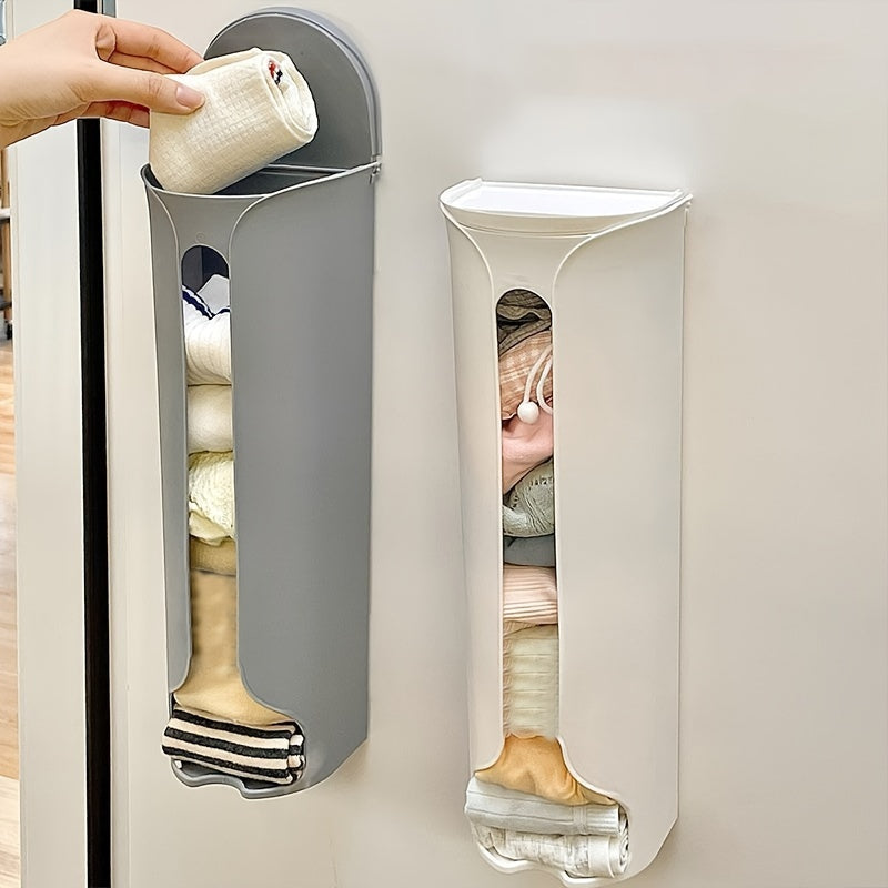 Oshxona axlat qutilari uchun devorga o'rnatiladigan plastik sumka tutqich tashkilotchisi