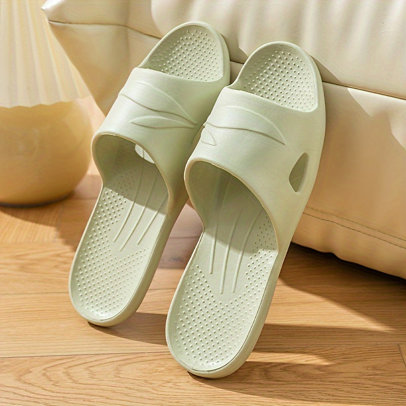 Unisex Solid Color Slip-On Slides Lightweight Bathroom Home Slides