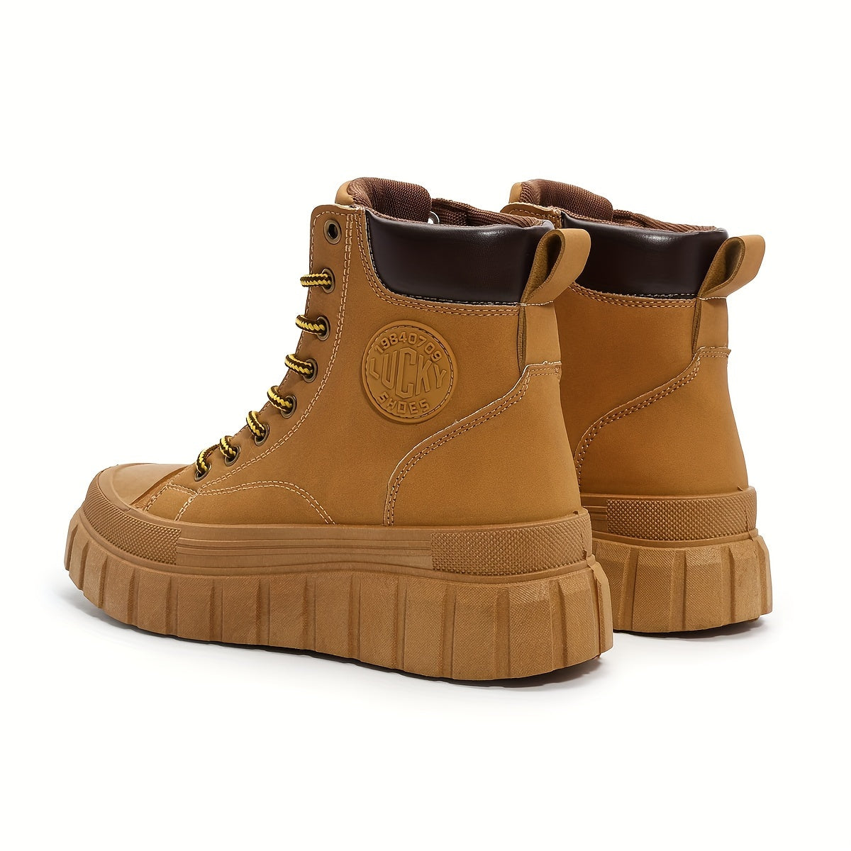 Women Casual High Top Sneakers Outdoor Boots Thick Sole Lace-up