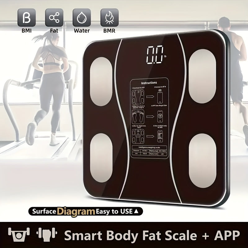 Smart Bathroom Scale with LED Display Tempered Glass Weighs up to 400 lbs