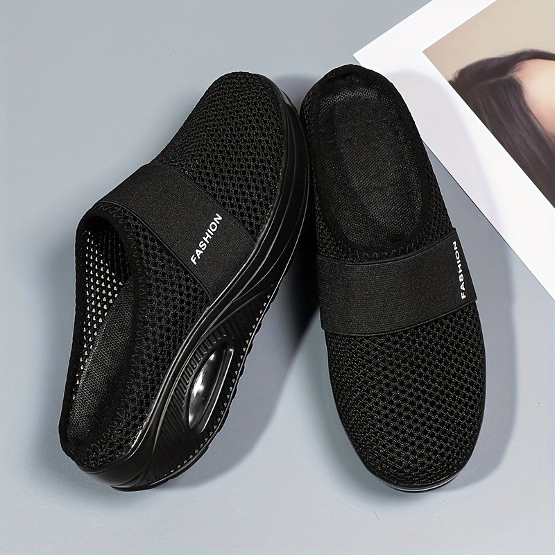 Ayollar uchun nafas oluvchi mesh slip-on platform sport poyabzali, kundalik va barcha mavsum uchun oyoq kiyim