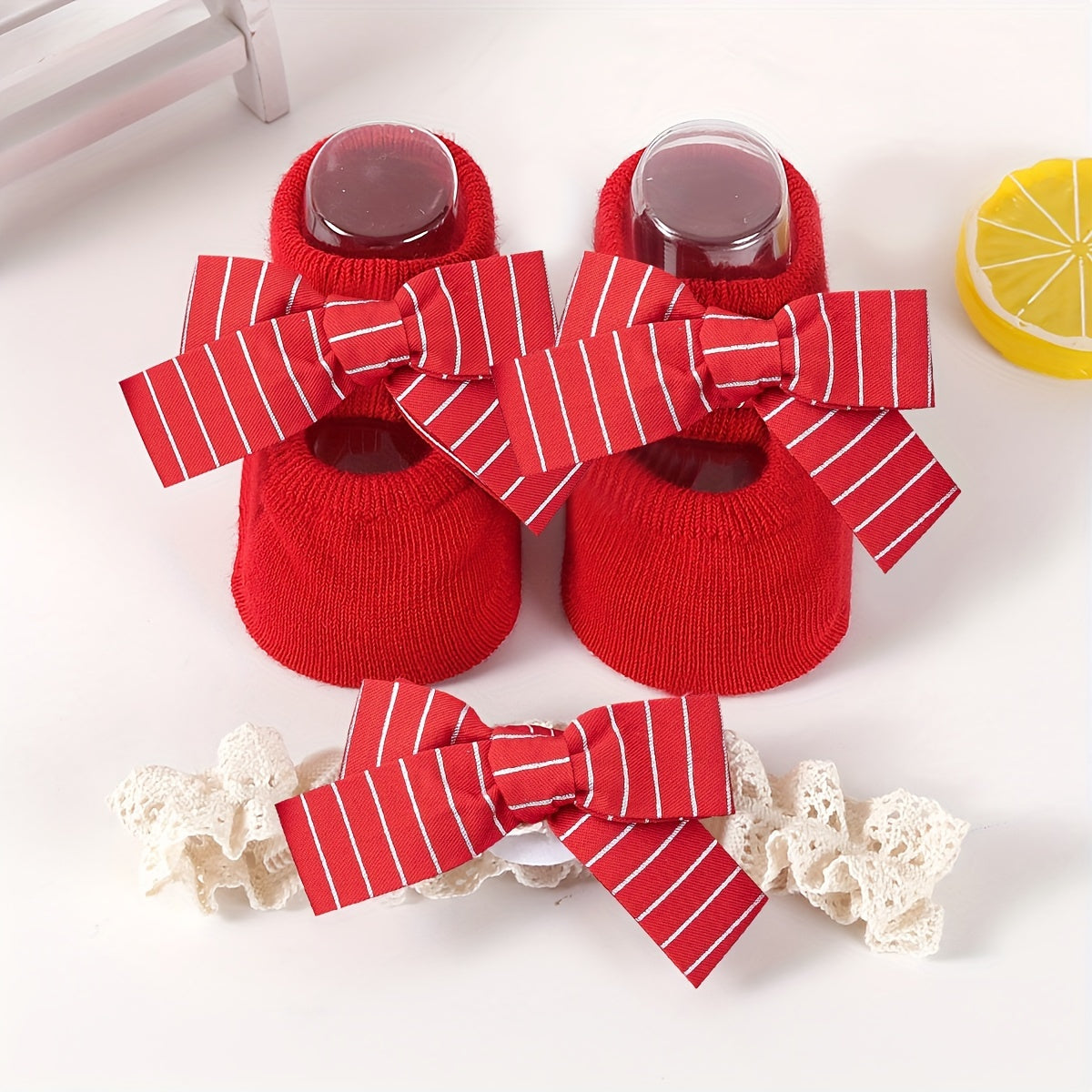 Baby Toddler Cotton Blend Socks and Hairbands Set for All Seasons