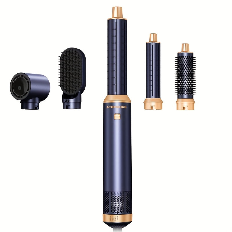 5-in-1 Hair Styling Tool Set with Detachable Curling Iron and Negative Ion Straightener