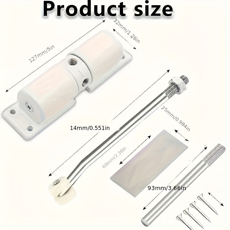 Stainless Steel Automatic Door Closer Black Surface Mounted with Adjustable Strength and Touch Remote Control