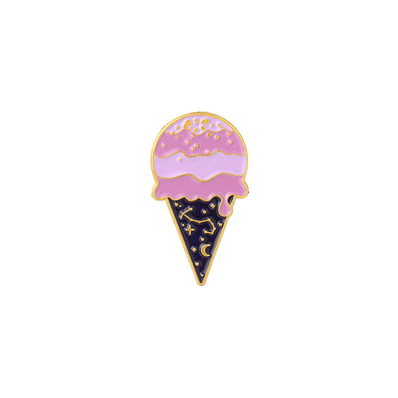 Ice Cream Cone Shape Alloy Brooch Cartoon Jewelry Cute Accessory