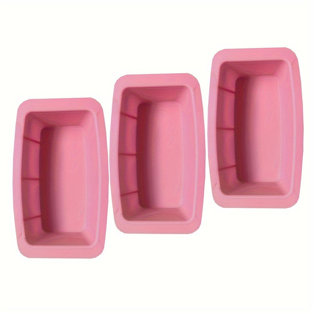 Mini Silicone Toast Mold Set of 3 Rectangular Bread Baking Pans for Pastry and Small Breads
