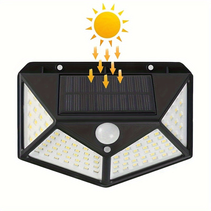 Luces solares de pared para exteriores con 100 LED cada una, sensor de movimiento, aplique desmontable