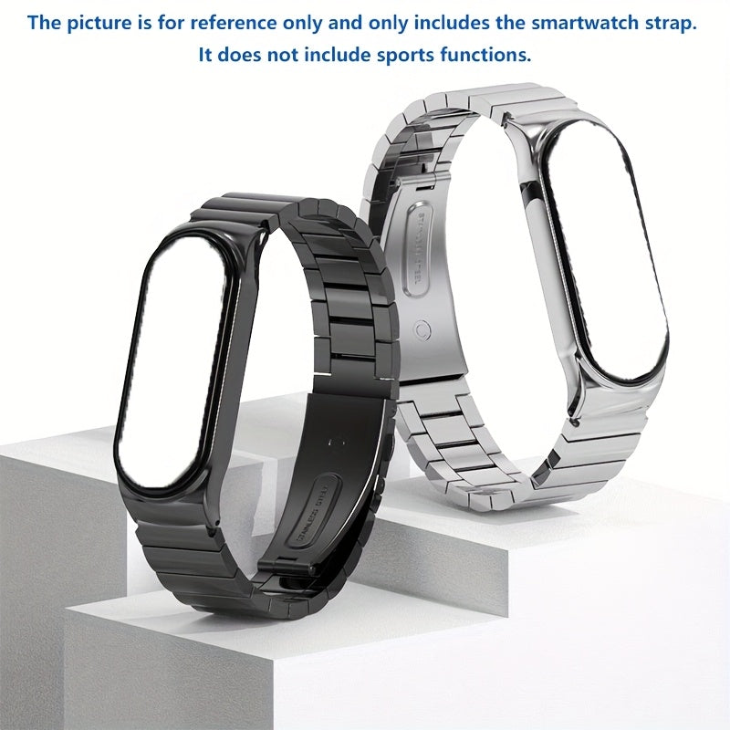 Stainless Steel Mesh Smartwatch Strap Compatible with Xiaomi Mi Band 8 and Earlier Generations