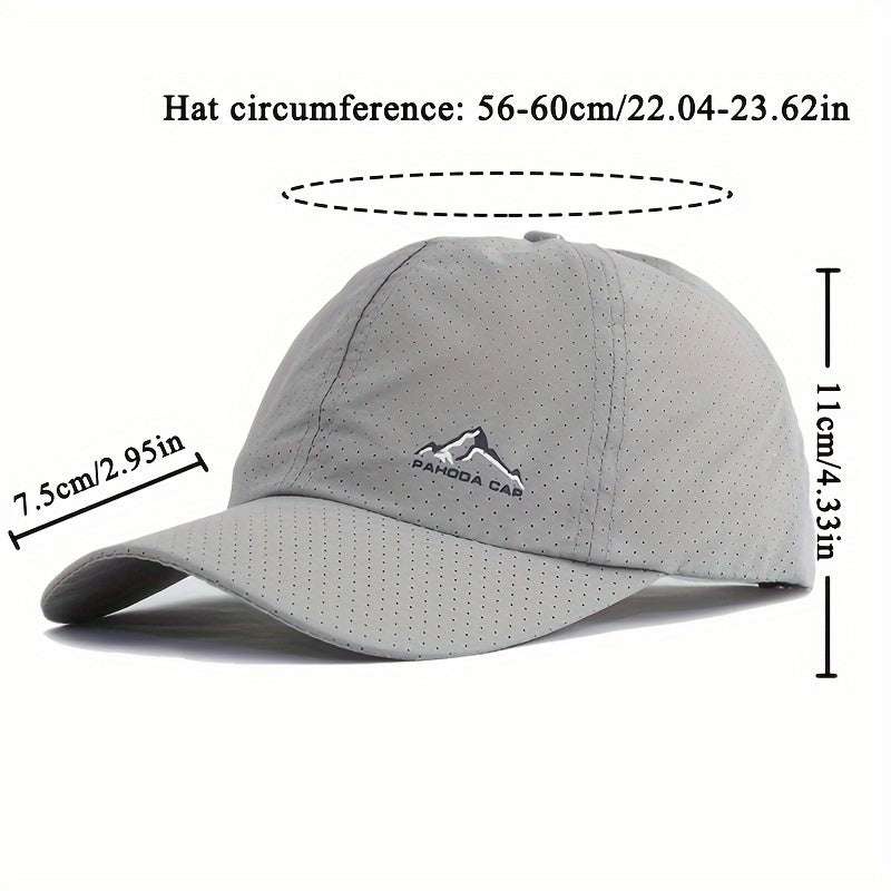 Gorra de béisbol de visera curva para deportes al aire libre casuales, transpirable y de secado rápido, poliéster