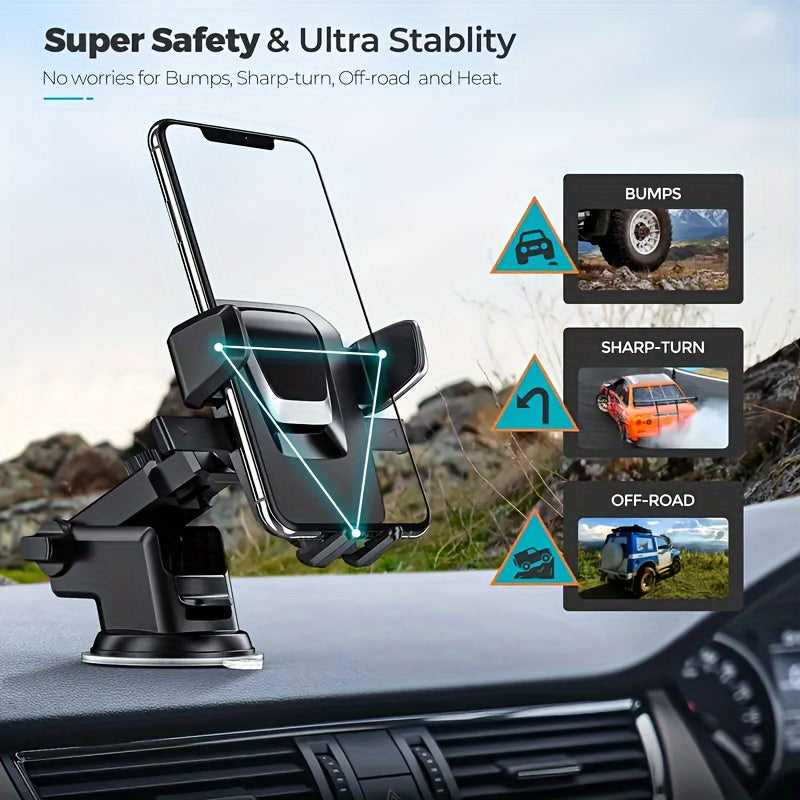 Car Phone Holder Mount for Dashboard Universal Cellphone Stand Black