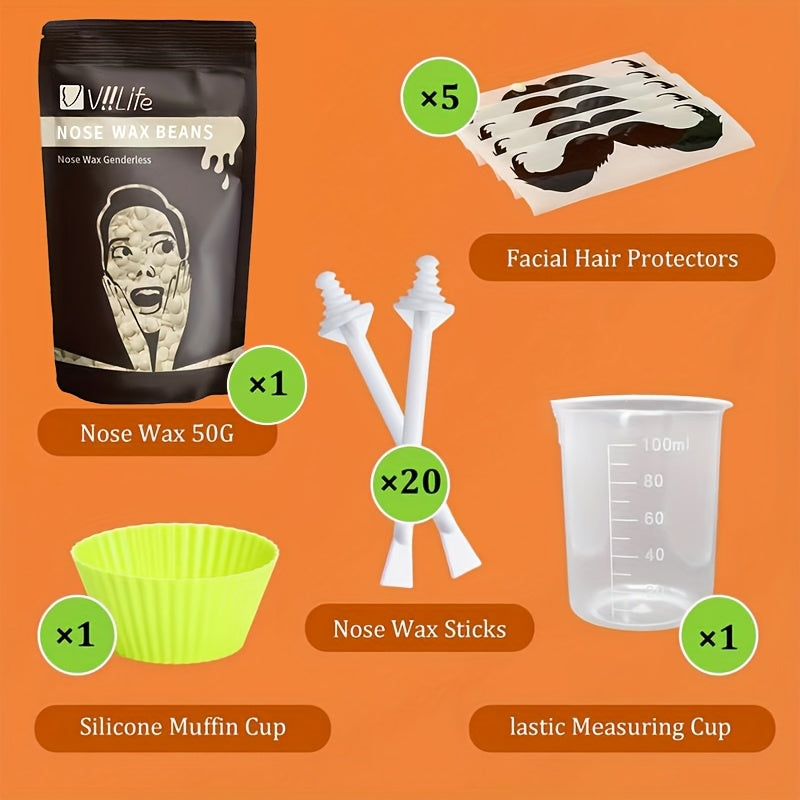 Unisex набор для удаления волос из носа с восковыми палочками и инструментом для удаления