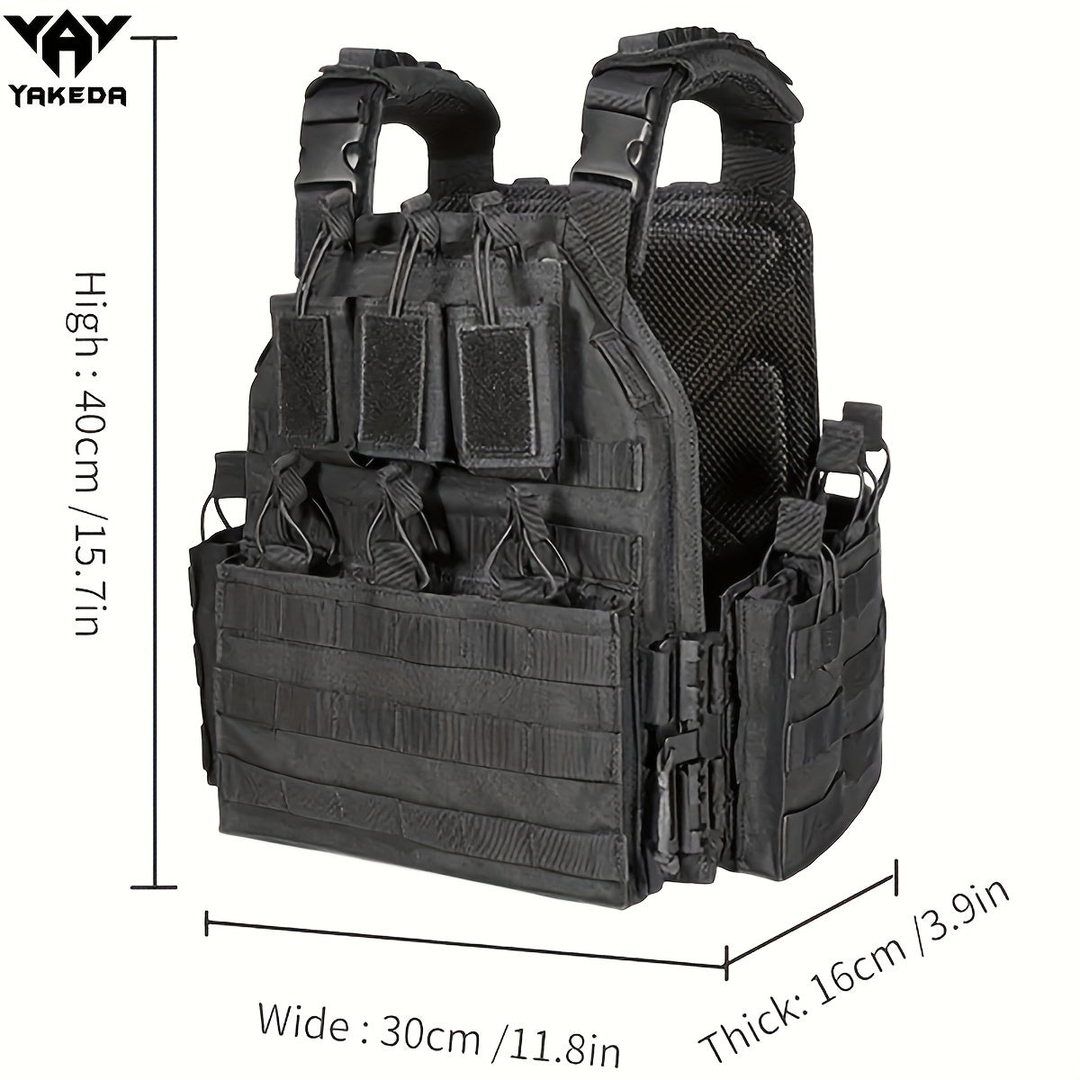 Men's Outdoor Training Vest with Quick Release Molle System Black