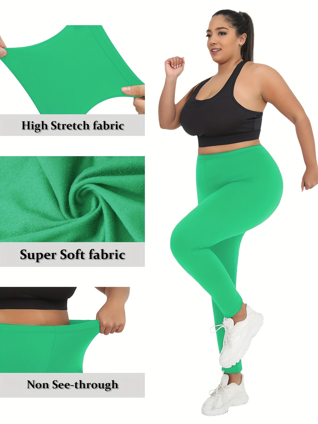 Plus Size Soft Yoga Leggings for Women Athletic Running High Stretch