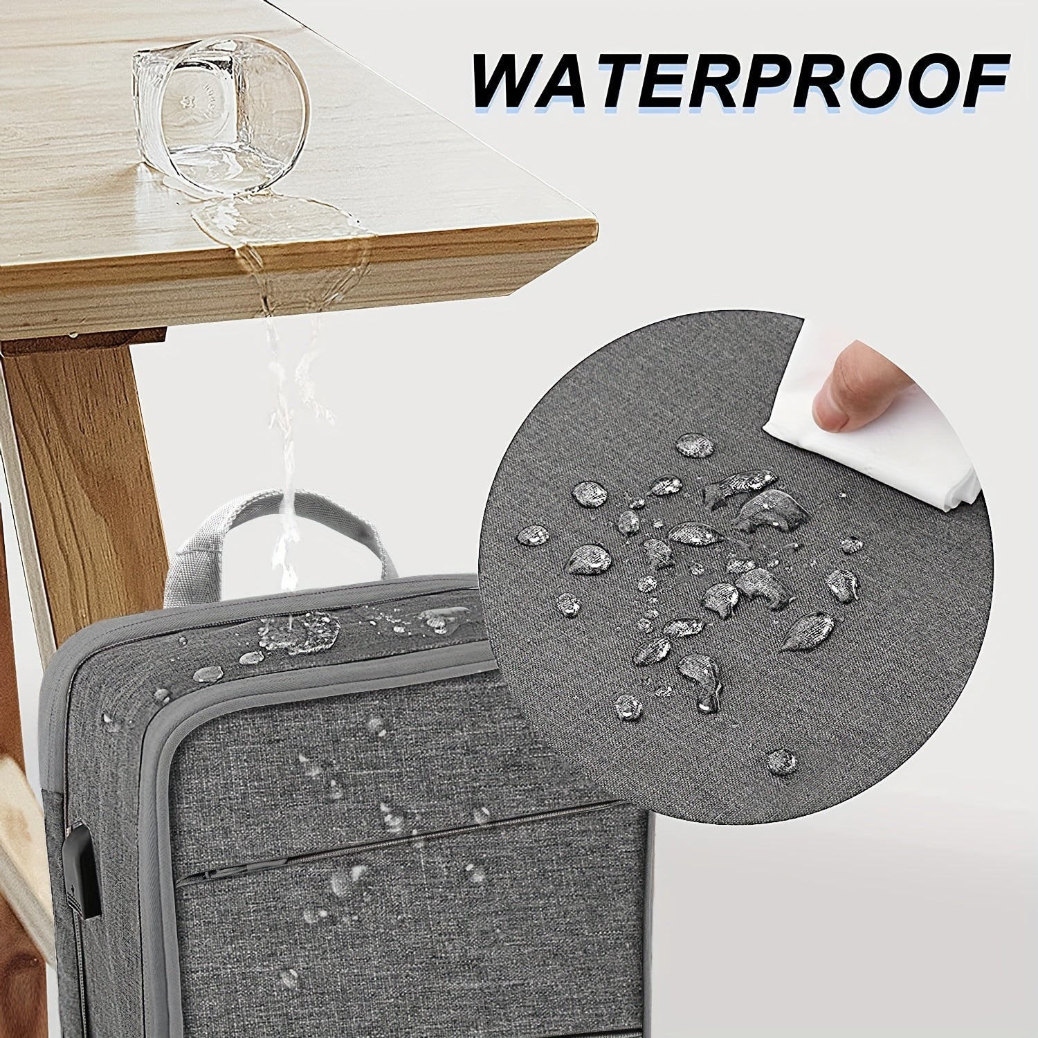 Ultra-Slim Spill-Resistant Laptop Backpack for 35.56-40.64cm MacBooks and Laptops Gray