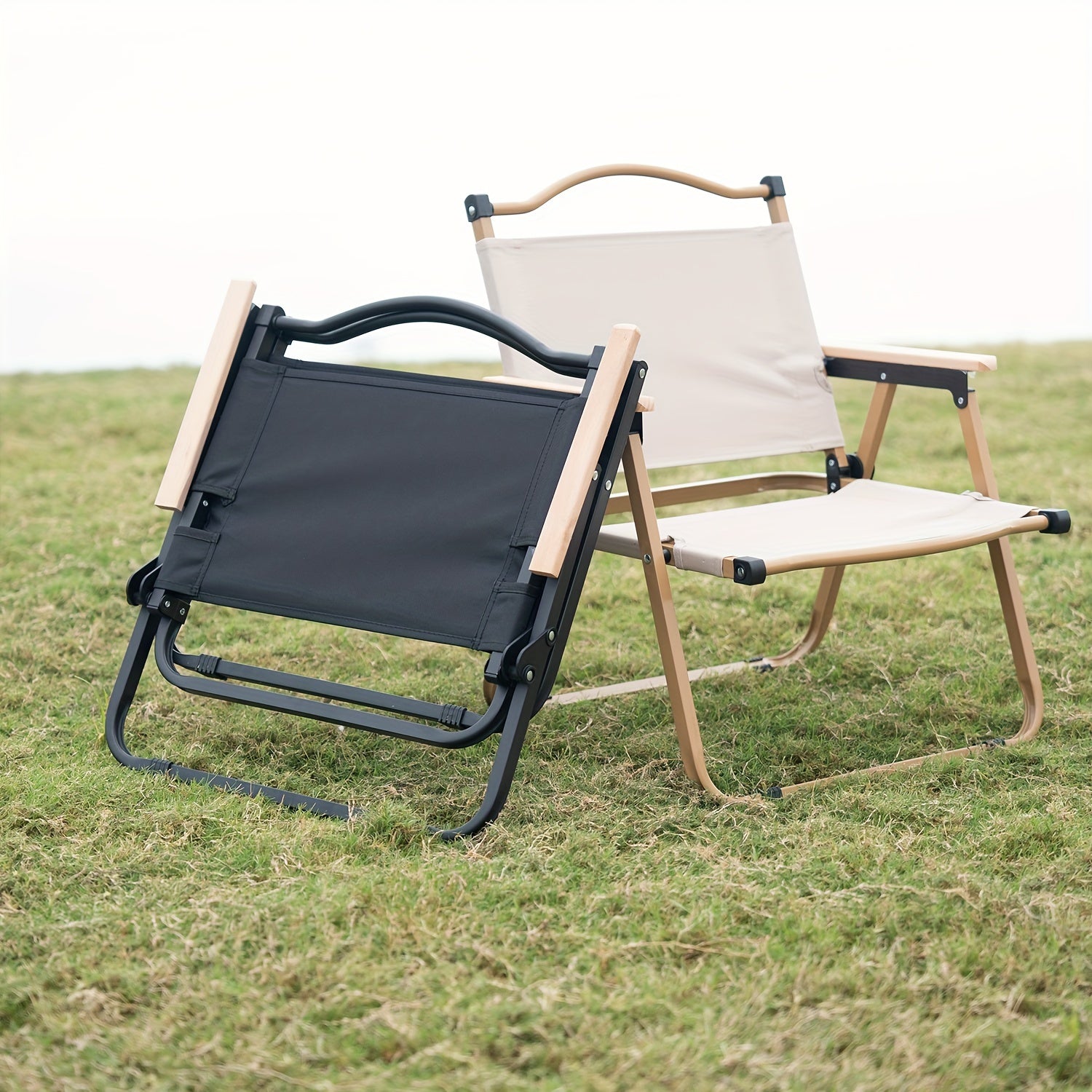 Portable Folding Camping Chair with Aluminum Alloy Frame Oxford Cloth Seat and Recliner Handle