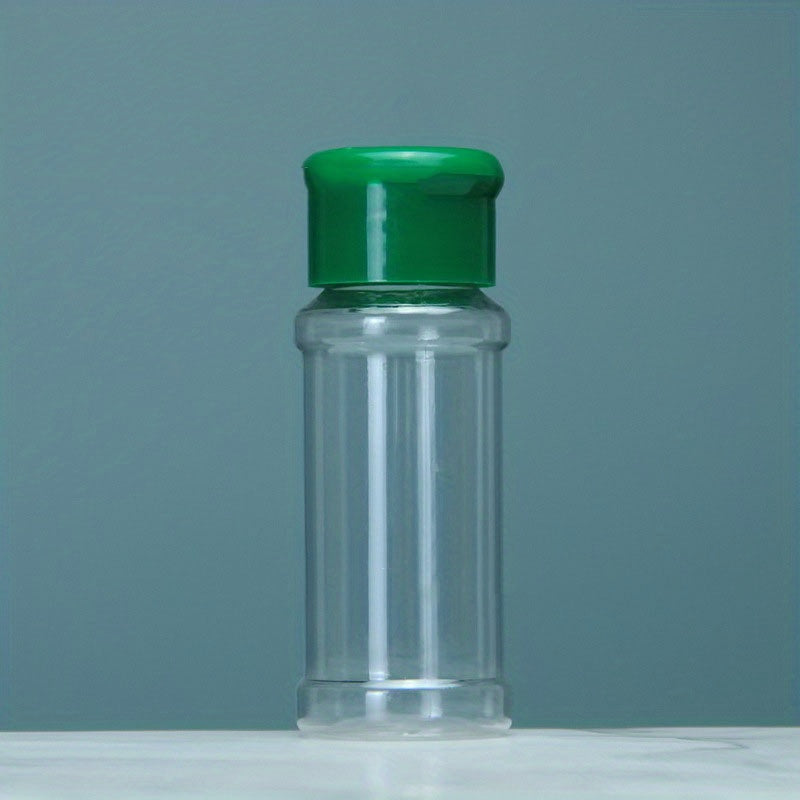 10 piezas de botellas de plástico PET transparente de 100ml para condimentos de pimienta, comino, chile en polvo