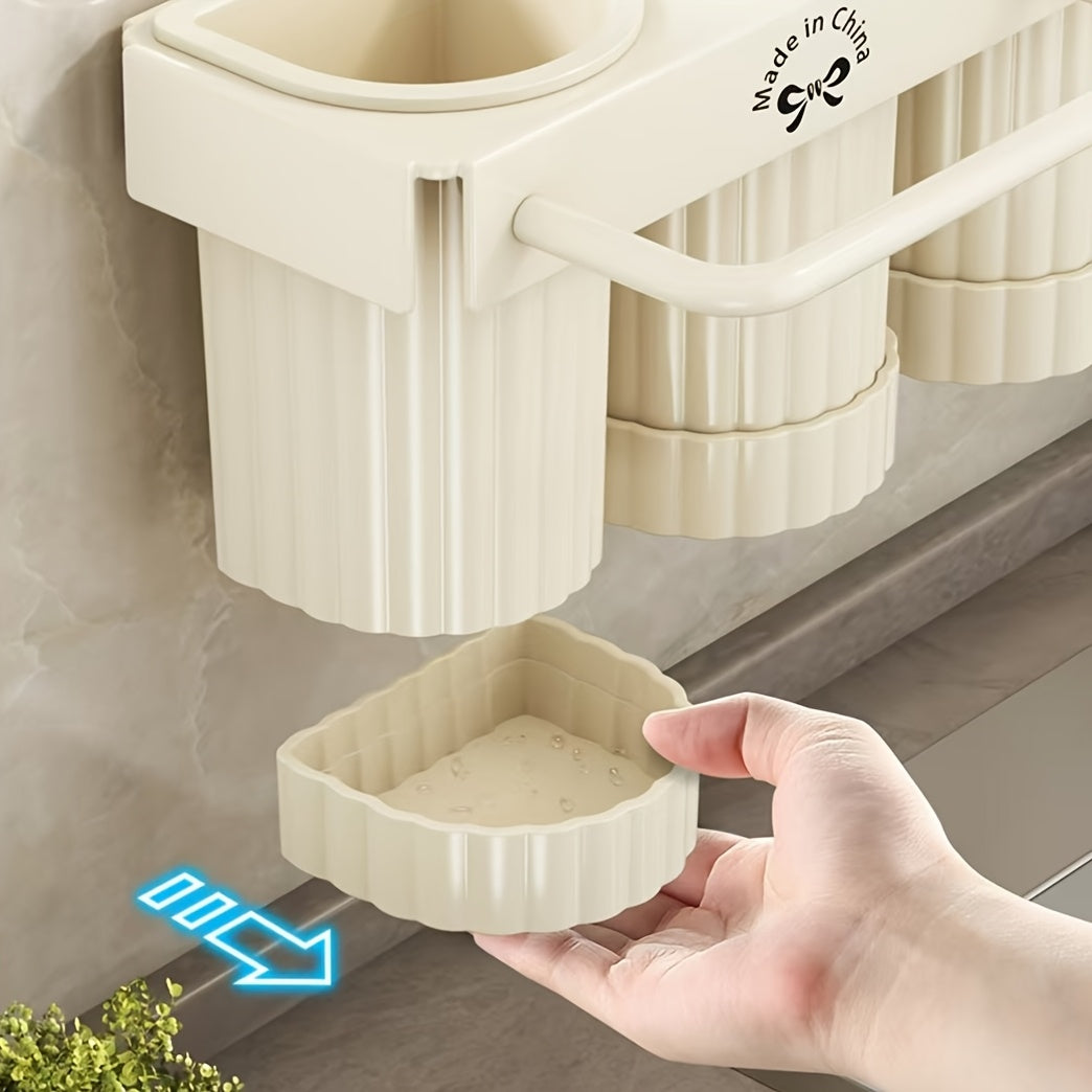 Bukmalanadigan burchak oshxona idish-tovoq qabul qiluvchi devor montajli tashkilotchi, drenaj stakanlari va sochiq tutqich bilan