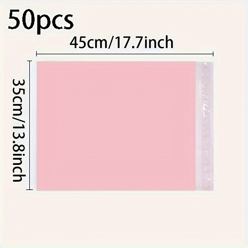Pink Waterproof Self-Adhesive Courier Bags Bulk Pack of 50 for Shipping Clothes Books
