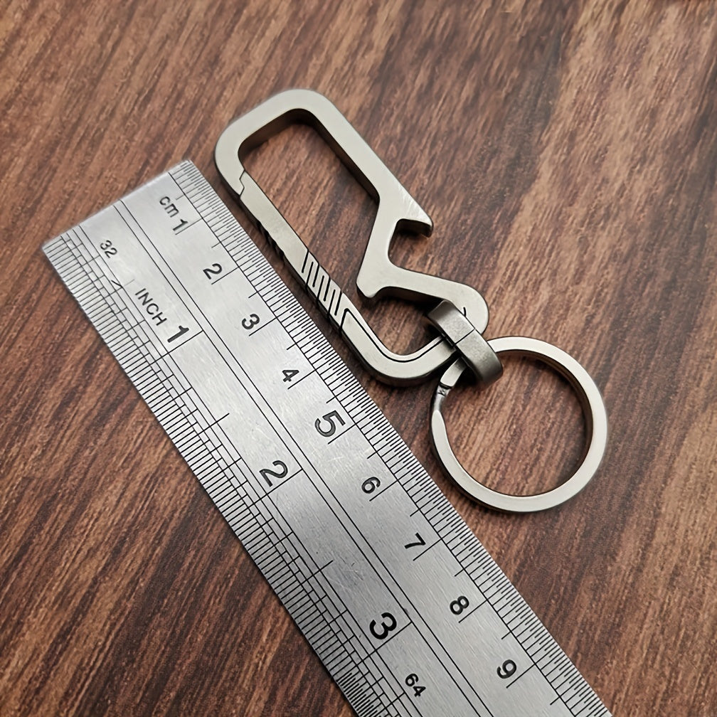 Men's Titanium Key Chain Bottle Opener Carabiner Unisex 1 Piece