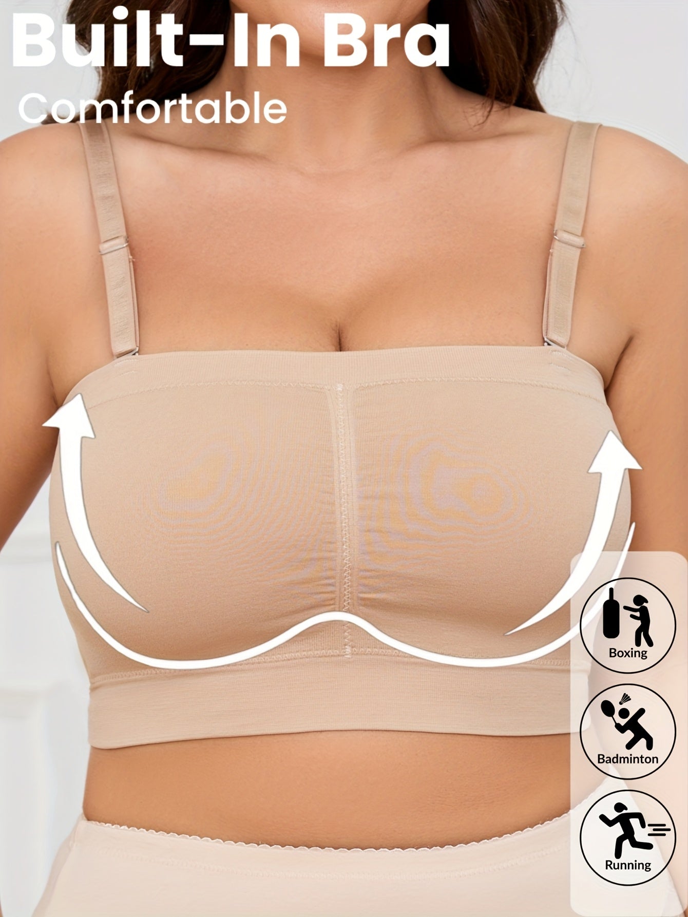 Women's Seamless Double-Layer Sports Bra with Removable Pads Yoga Gym