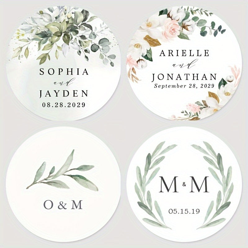 Personalized Bridal Shower Labels Custom Thank You Stickers Name and Date Recyclable Matte Finish